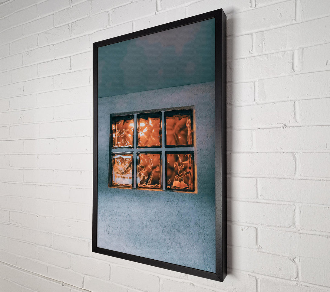  A Canvas Print of Amber Glass Windowpane Canvas Art
