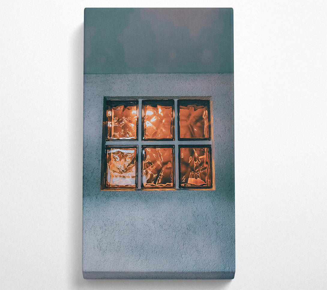  A Canvas Print of Amber Glass Windowpane Canvas Art