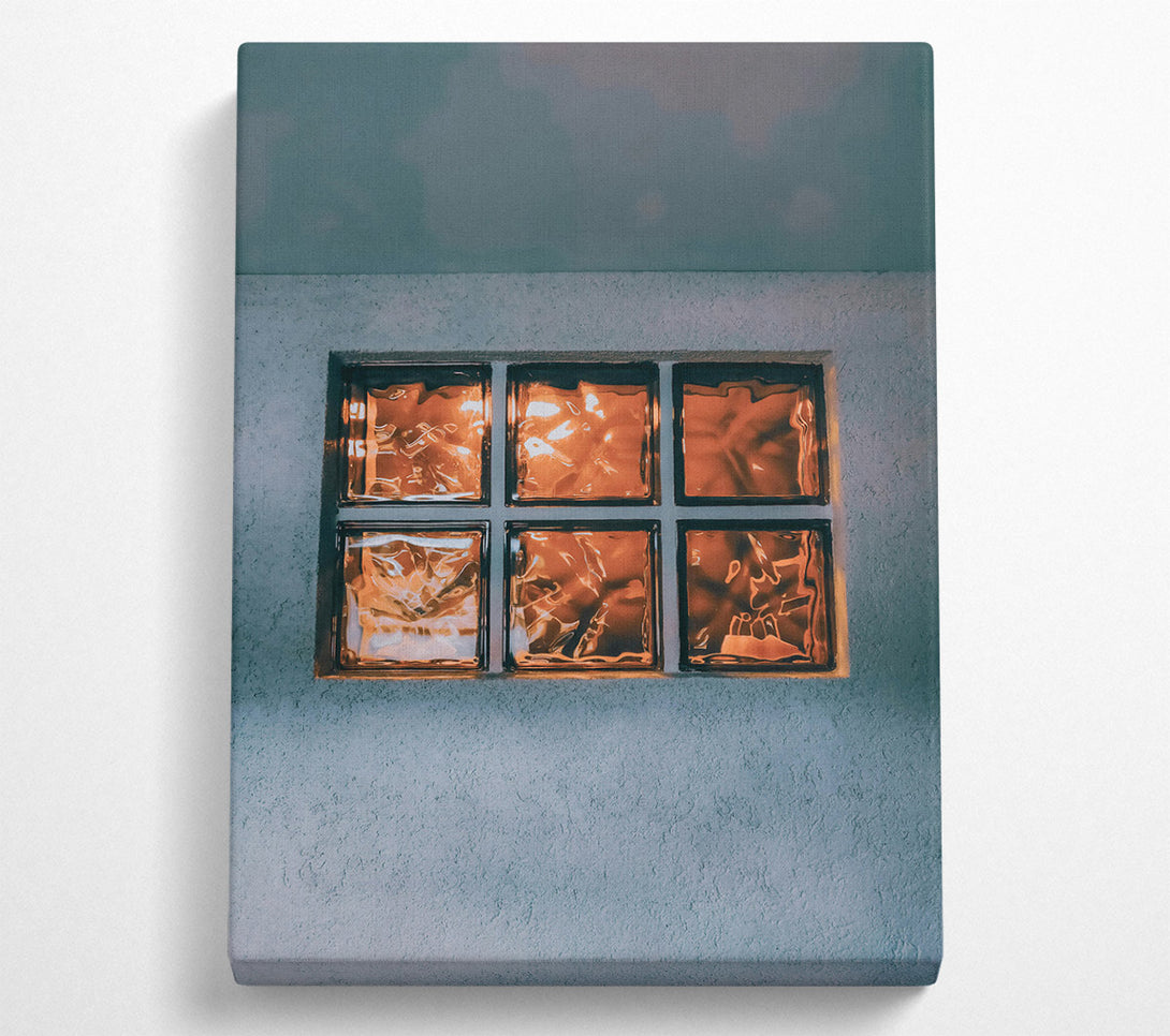  A Canvas Print of Amber Glass Windowpane Canvas Art