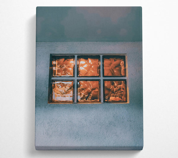  A Canvas Print of Amber Glass Windowpane Canvas Art