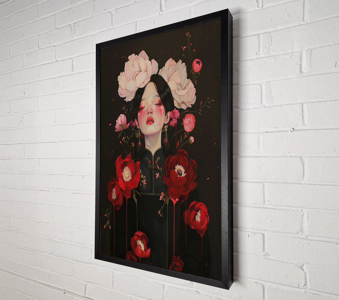  A Canvas Print of Crimson Dreamscape Embrace Canvas Print