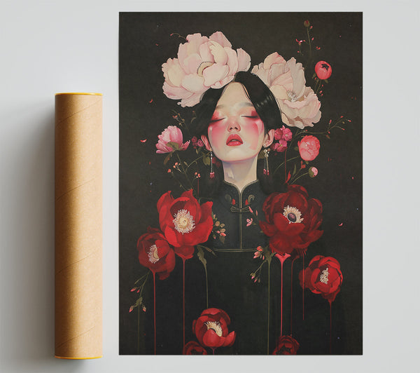 Crimson Dreamscape Embrace Giclee Print