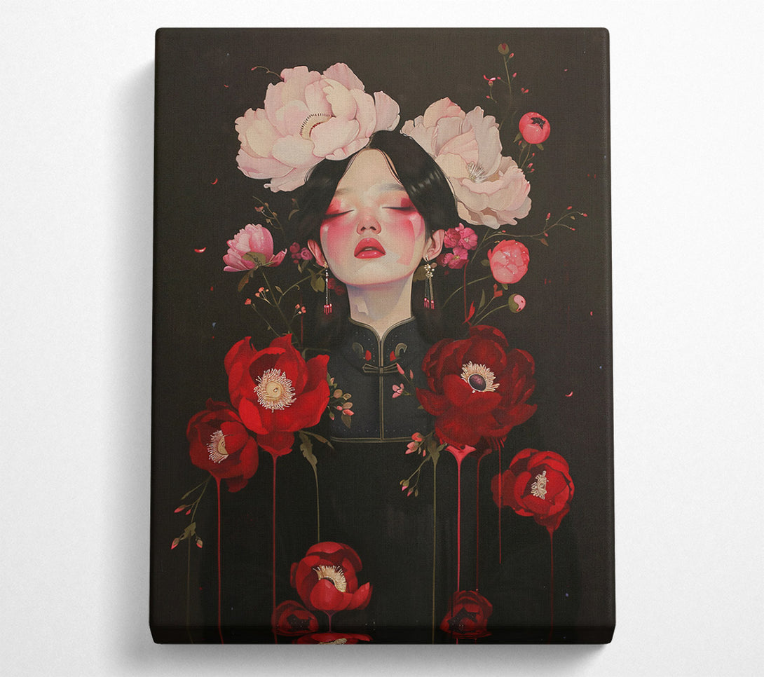 A Canvas Print of Crimson Dreamscape Embrace Canvas Print