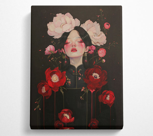 A Canvas Print of Crimson Dreamscape Embrace Canvas Print