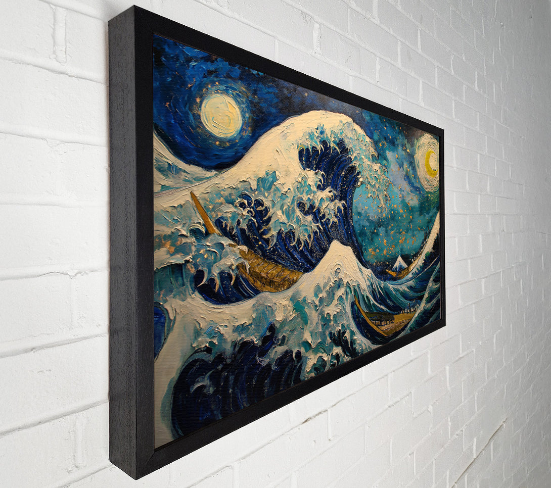  A Canvas Print of Blue Night Wave Canvas Wall Art