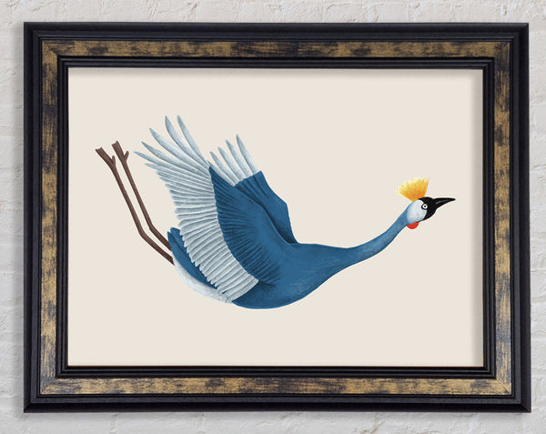 Crane Falling Framed Print