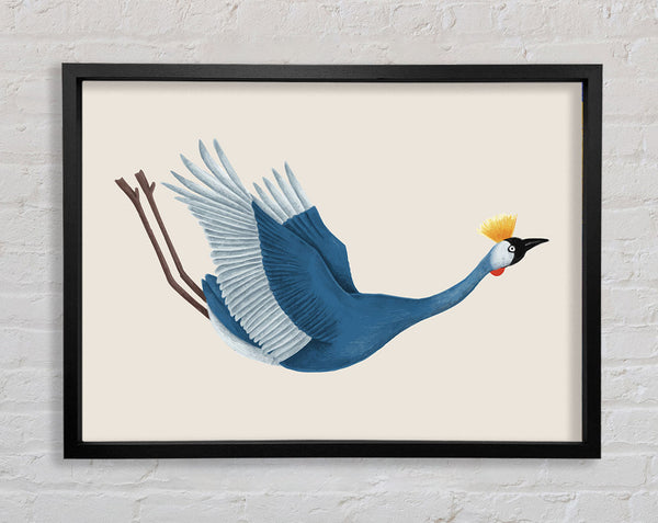 Crane Falling Framed Print