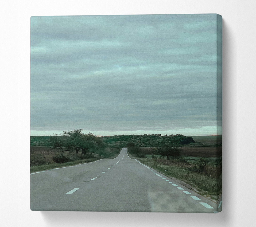  A Canvas Print of Grey Skies Road Ahead Canvas Wall Art