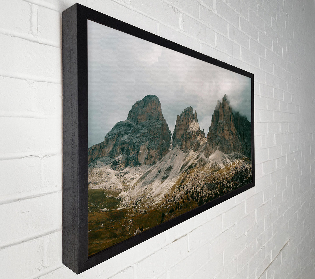  A Canvas Print of Gray Peaks In Fog Canvas Print