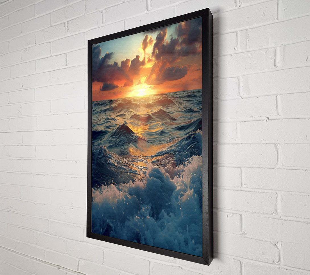  A Canvas Print of Crashing Ocean On The Rocks Canvas Print