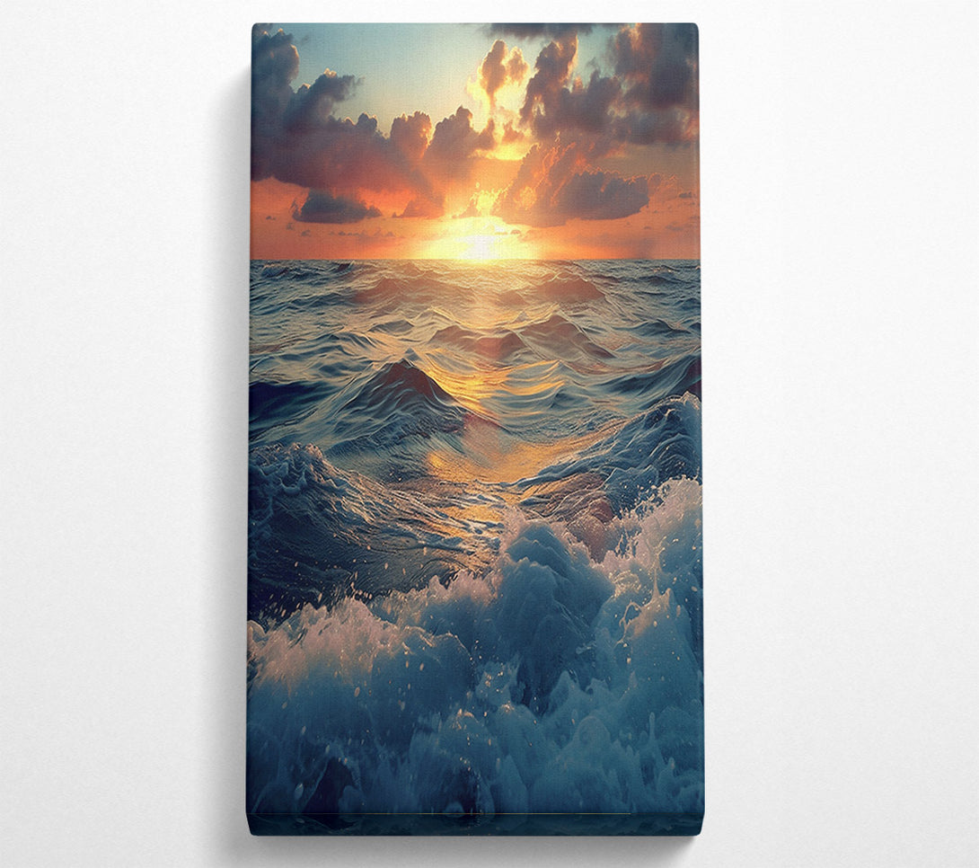  A Canvas Print of Crashing Ocean On The Rocks Canvas Print