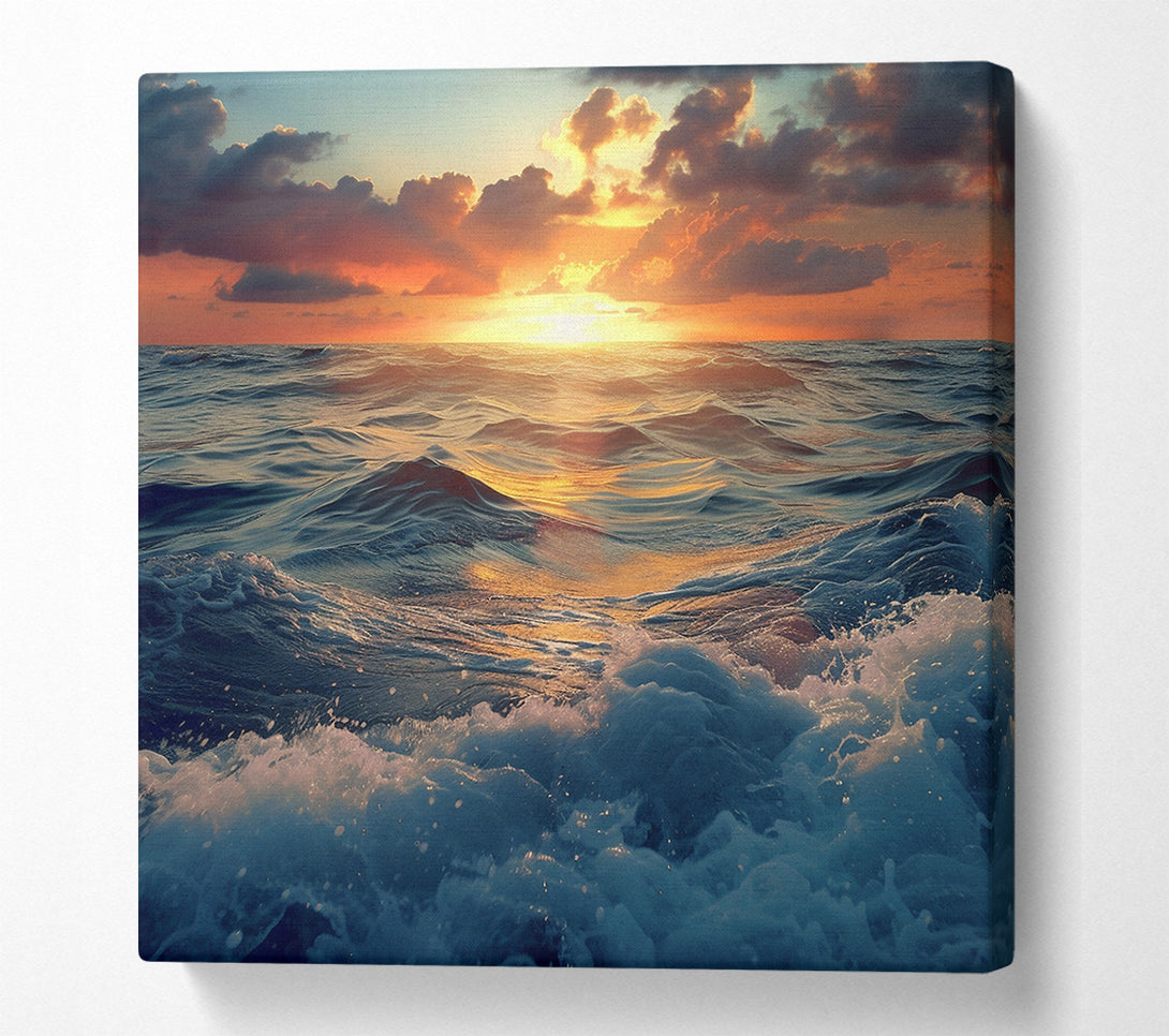  A Canvas Print of Crashing Ocean On The Rocks Canvas Print