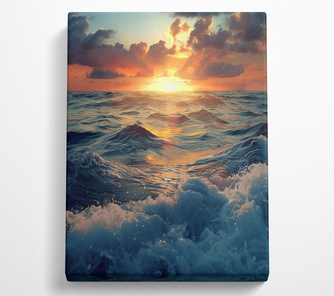 A Canvas Print of Crashing Ocean On The Rocks Canvas Print
