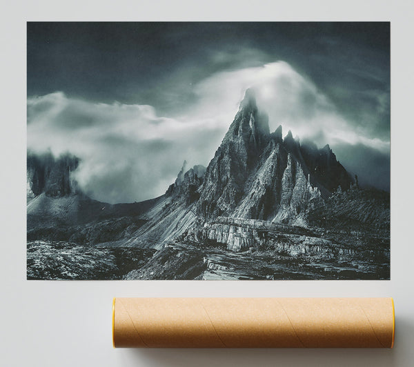 Grey Stone Peaks Giclee Print