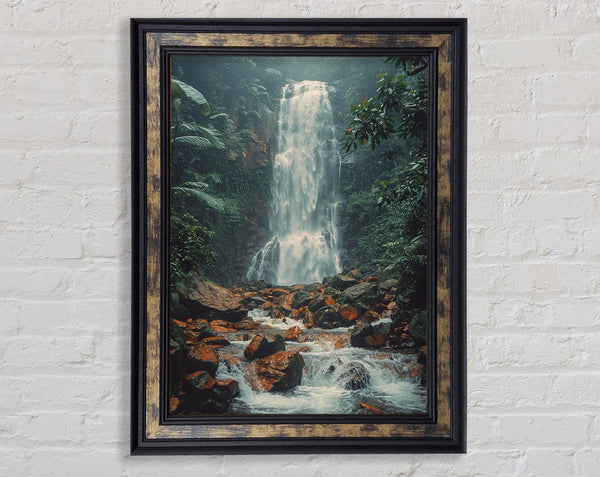 Crashing Waterfall Framed Print