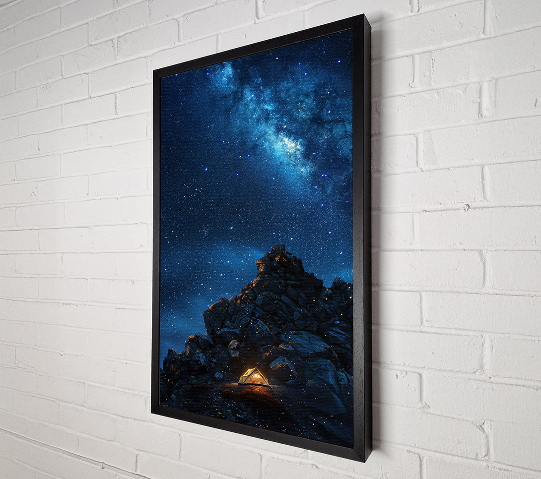  A Canvas Print of Blue Night Sky Campsite Canvas Art