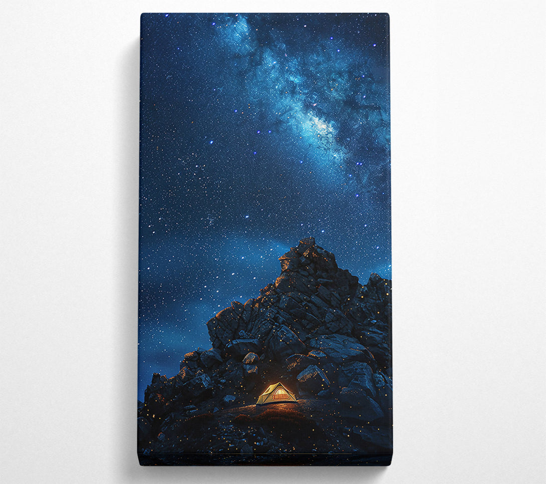  A Canvas Print of Blue Night Sky Campsite Canvas Art