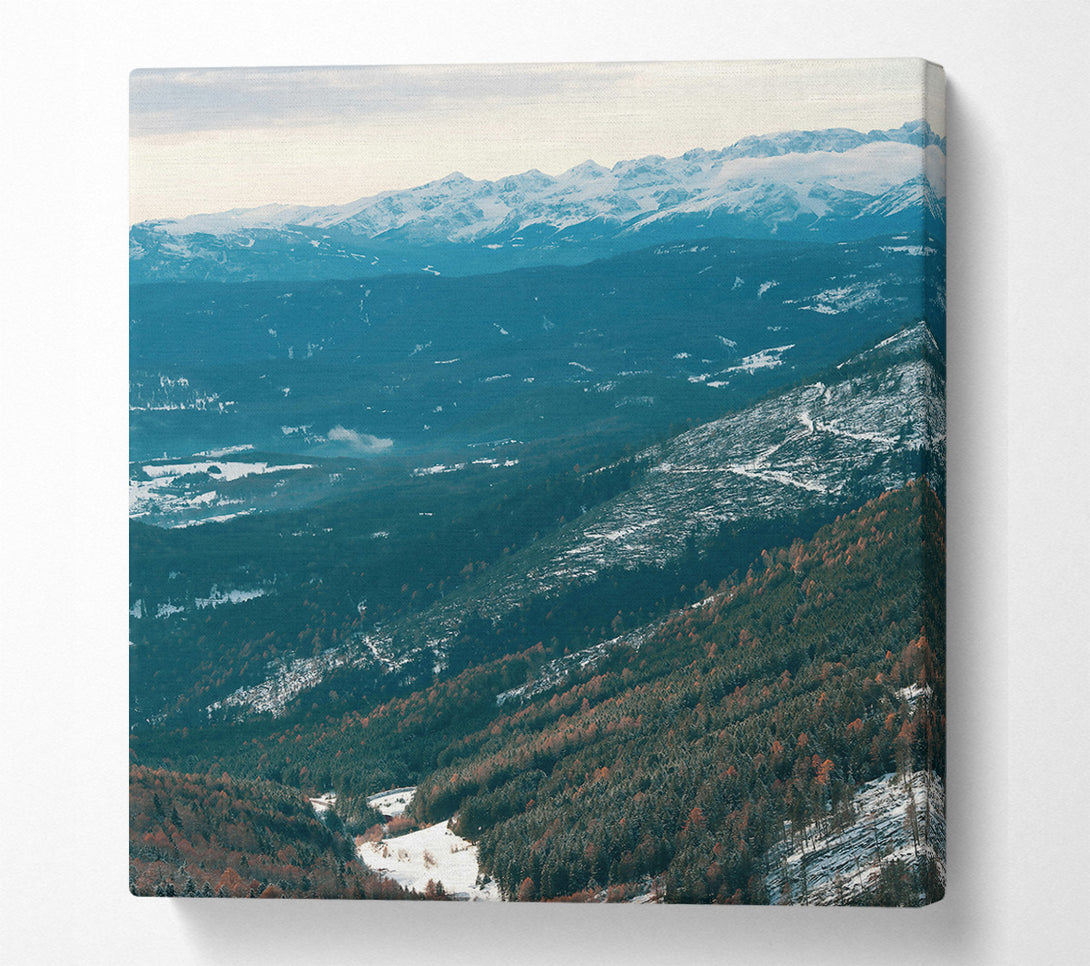  A Canvas Print of Teal Mountain Valley Canvas Print