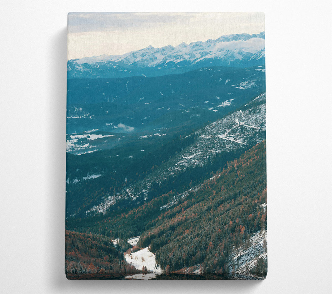  A Canvas Print of Teal Mountain Valley Canvas Print