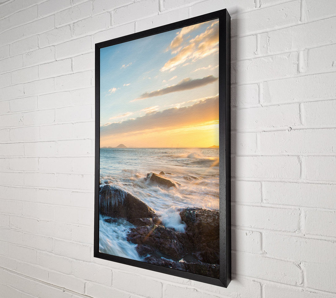  A Canvas Print of Crashing Waves On The Rocks Canvas Art