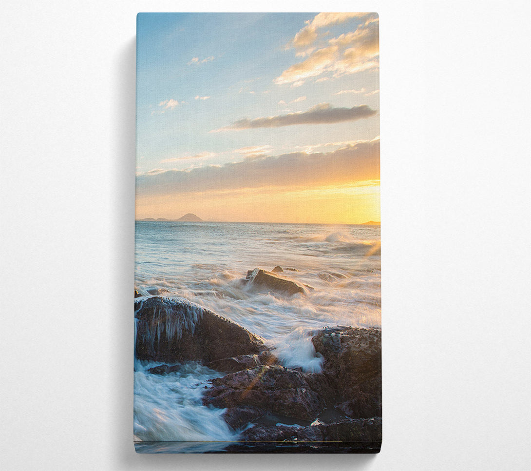  A Canvas Print of Crashing Waves On The Rocks Canvas Art