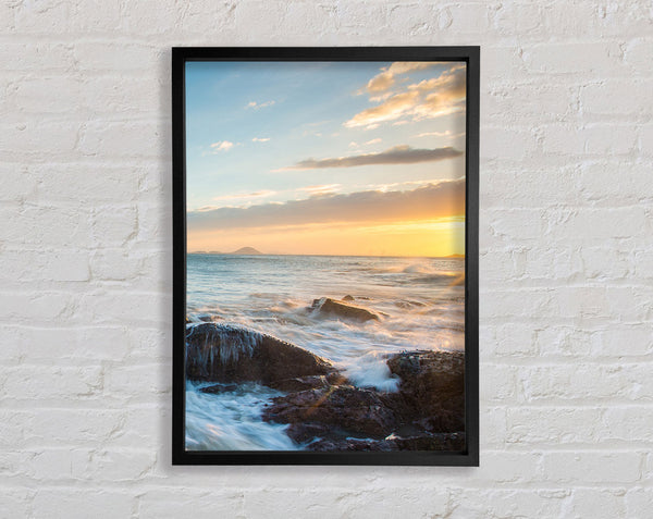 Crashing Waves On The Rocks Framed Print