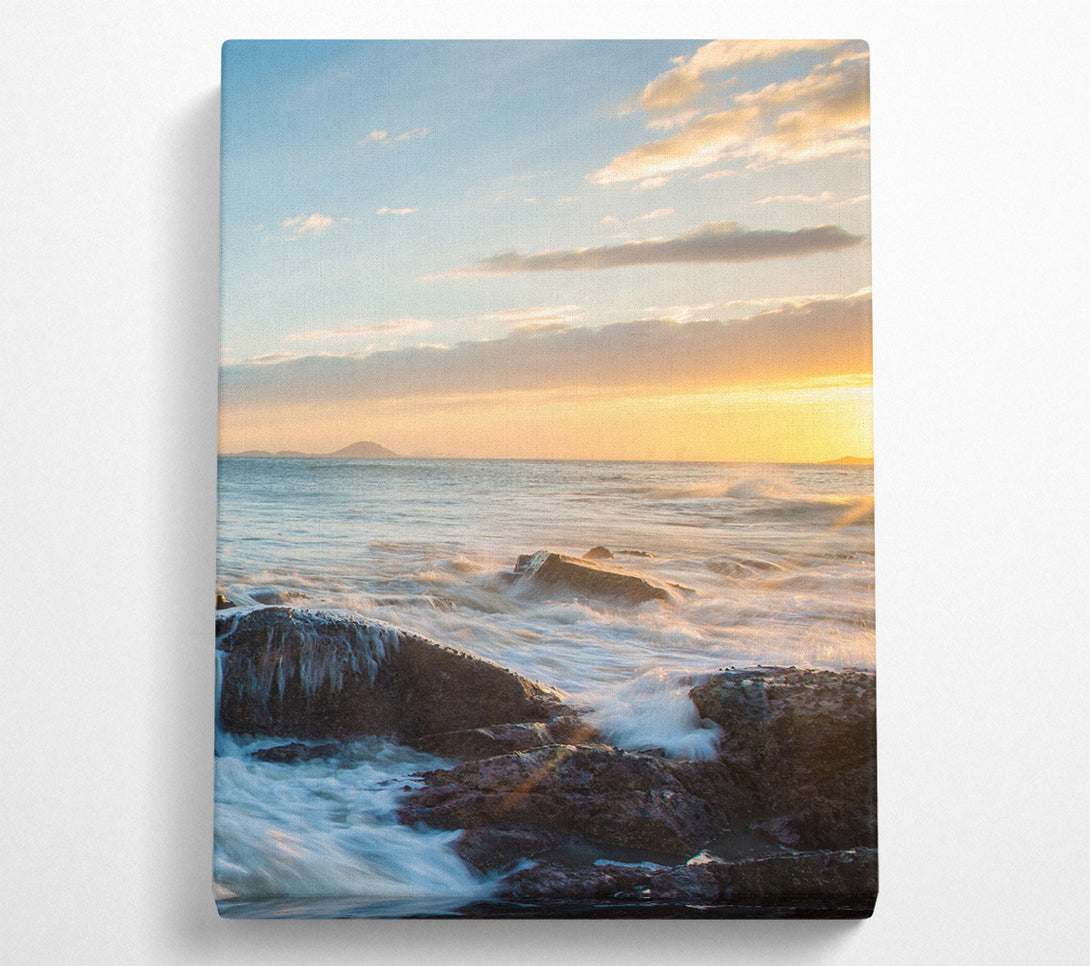  A Canvas Print of Crashing Waves On The Rocks Canvas Art