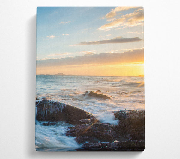  A Canvas Print of Crashing Waves On The Rocks Canvas Art
