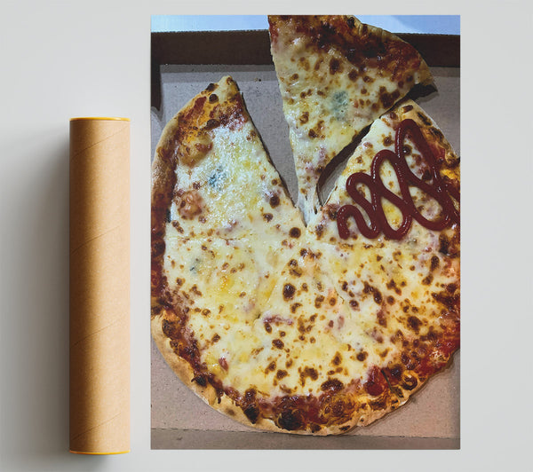 Golden Cheese Pizza Slice Giclee Print