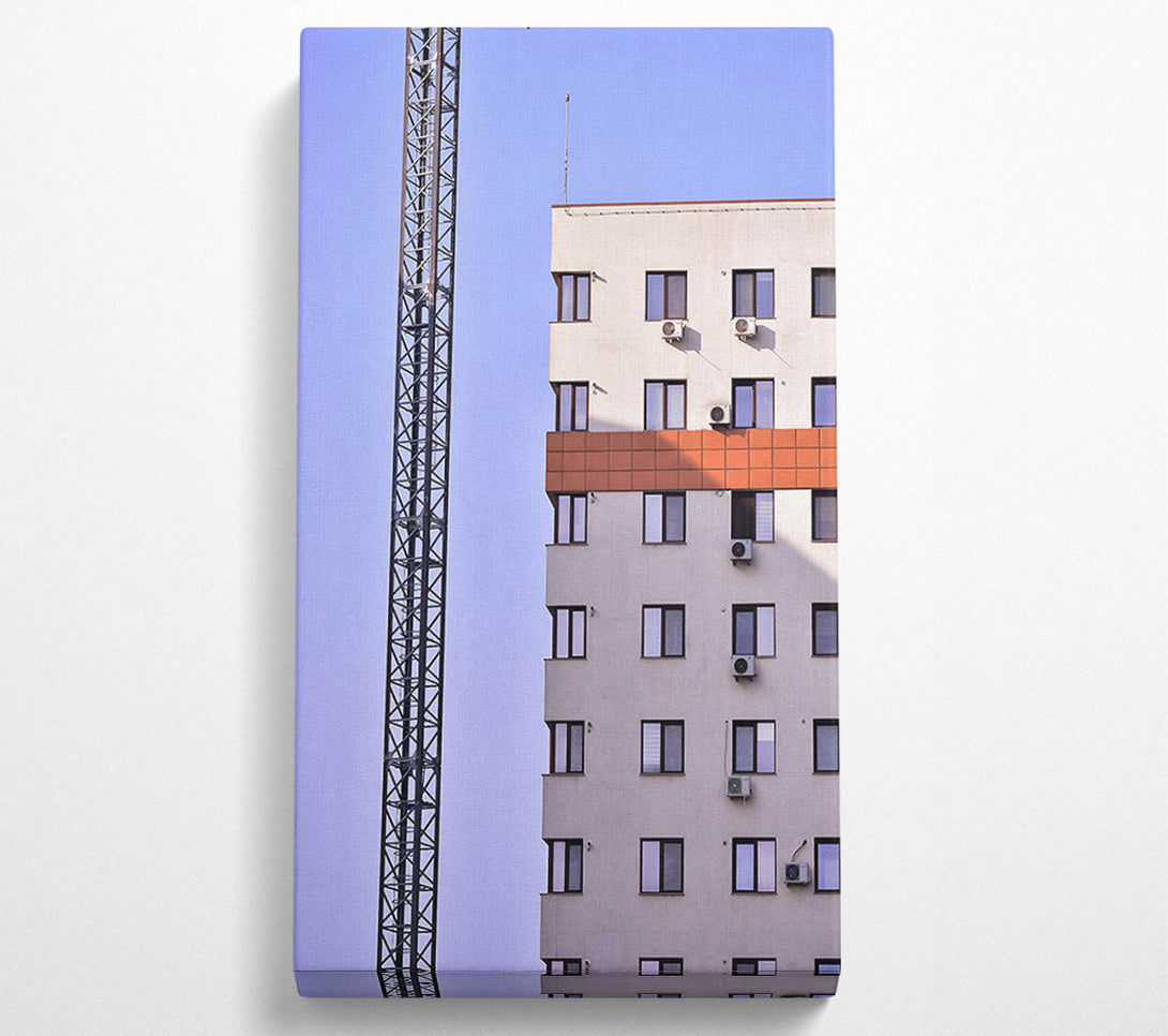  A Canvas Print of White Building And Steel Crane Canvas Art