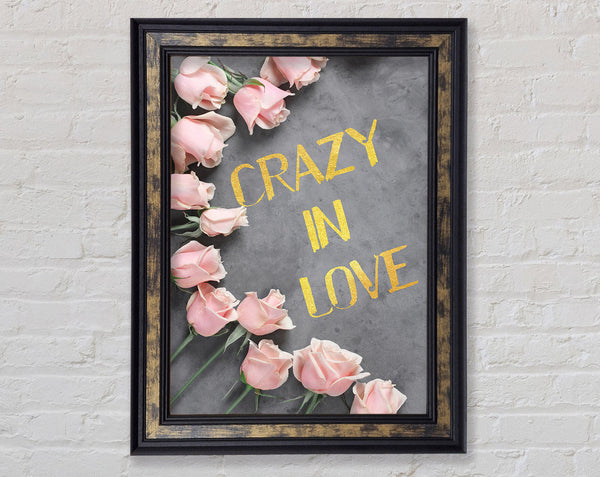 Crazy In Love  Pink Roses Framed Print
