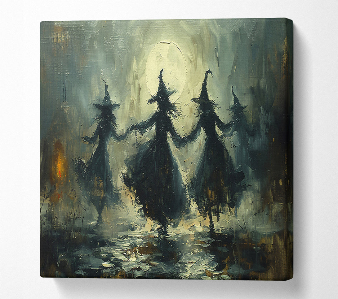  A Canvas Print of Moonlight Witch Dance Canvas Wall Art