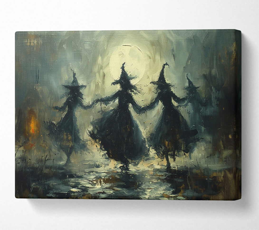  A Canvas Print of Moonlight Witch Dance Canvas Wall Art
