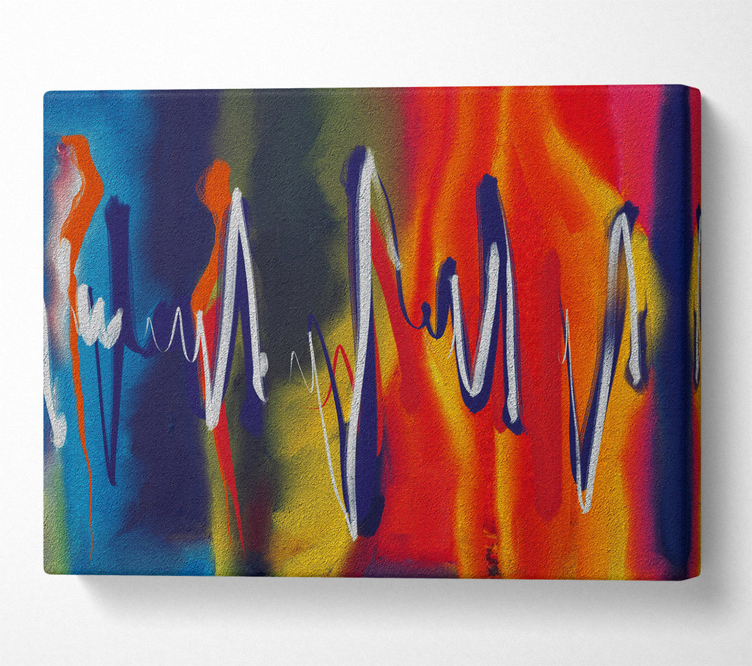  A Canvas Print of Orange Abstract Strokes Canvas Wall Art