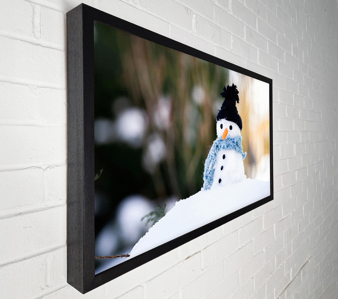  A Canvas Print of Blue Scarf Snowman Canvas Print