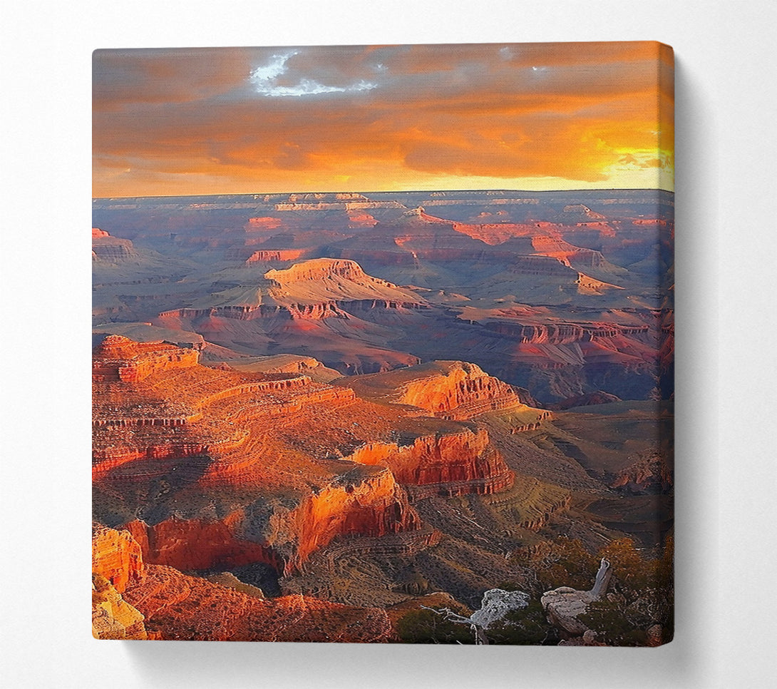 A Canvas Print of Golden Canyon Sunset Canvas Wall Art