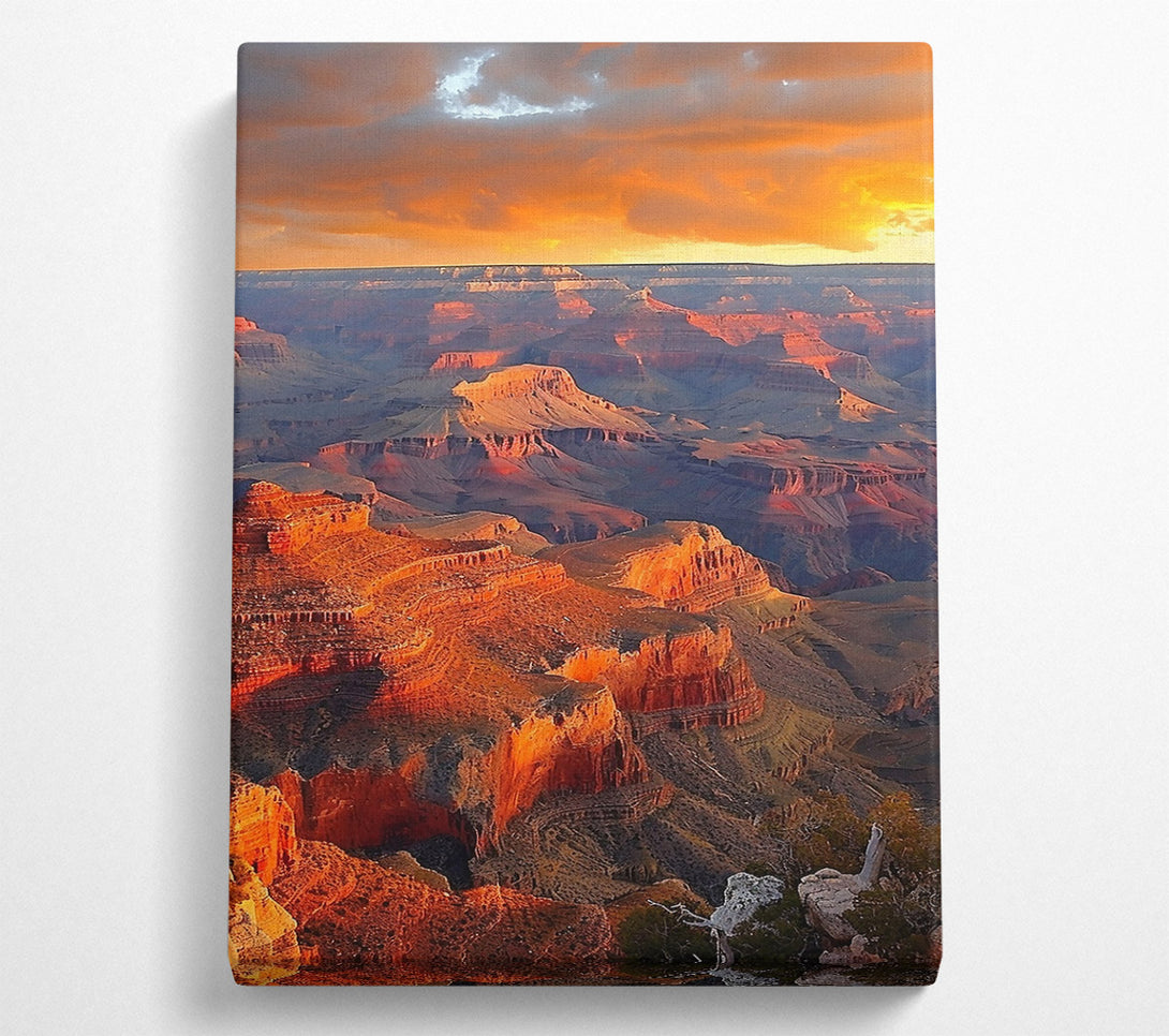  A Canvas Print of Golden Canyon Sunset Canvas Wall Art