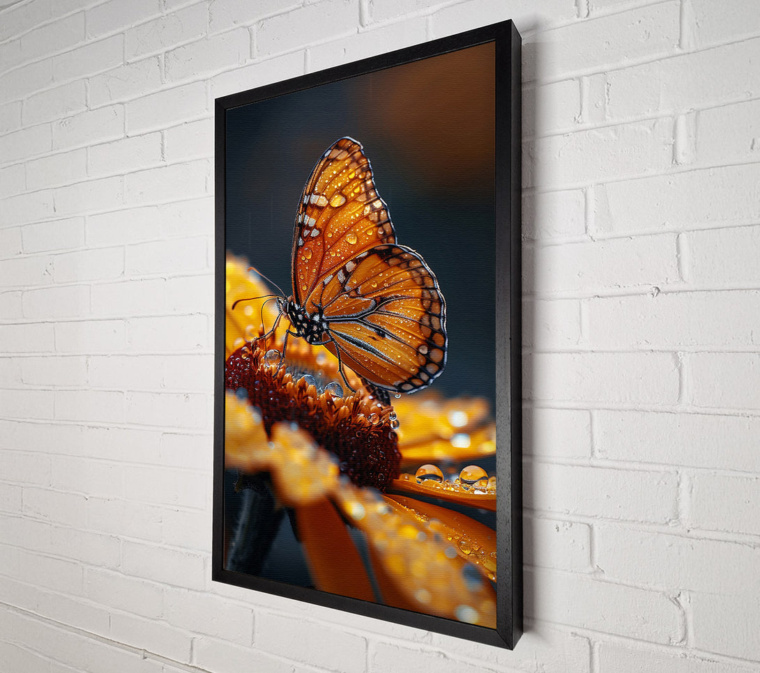  A Canvas Print of Golden Butterfly Dew Canvas Print