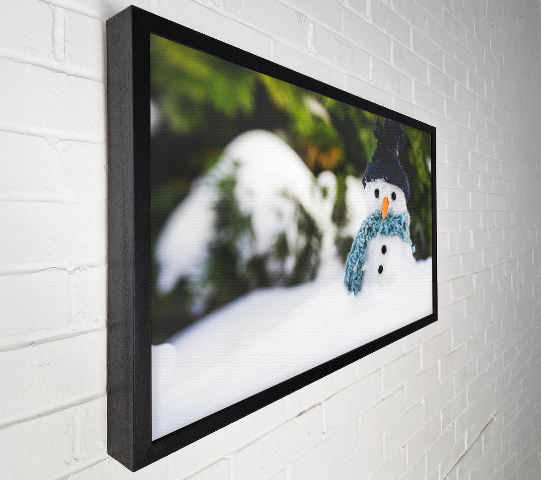  A Canvas Print of Blue Hatted Snowman Canvas Print