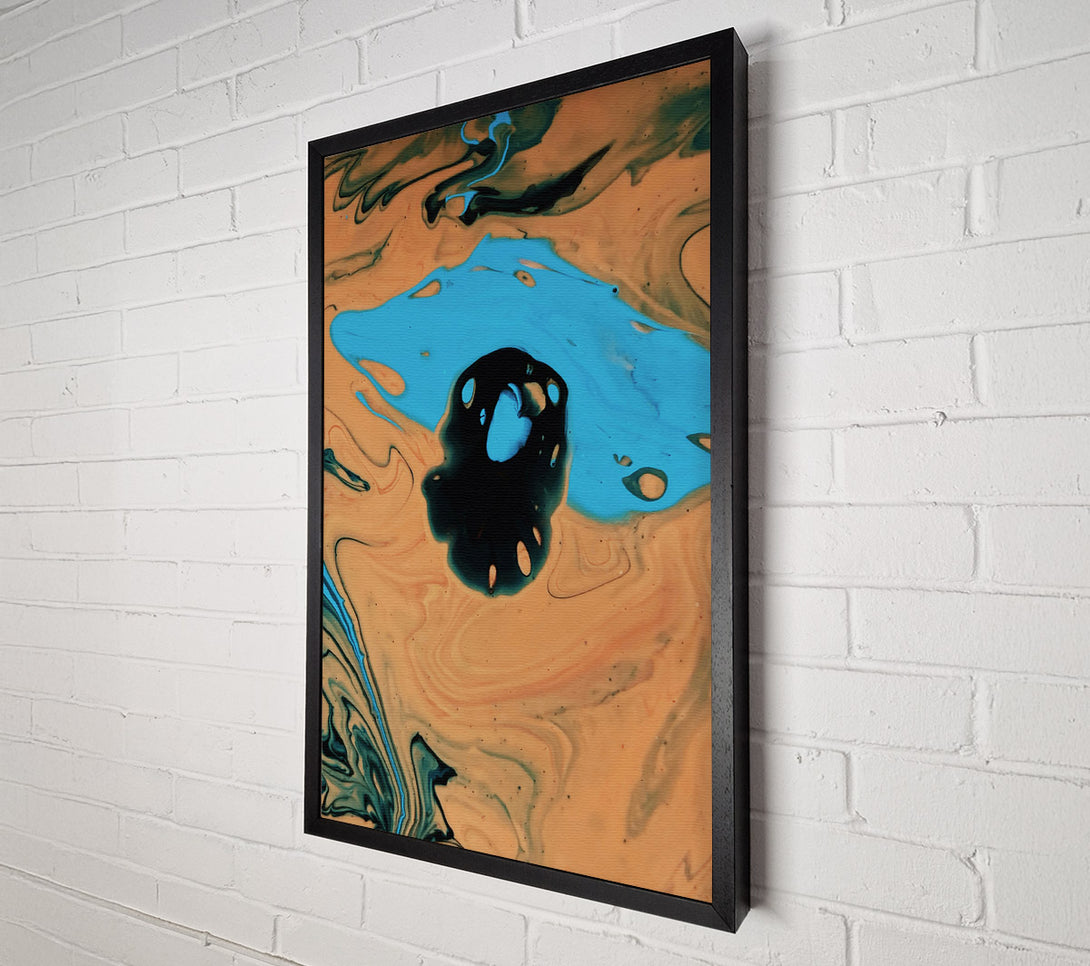  A Canvas Print of Tan Blue Swirls Canvas Print