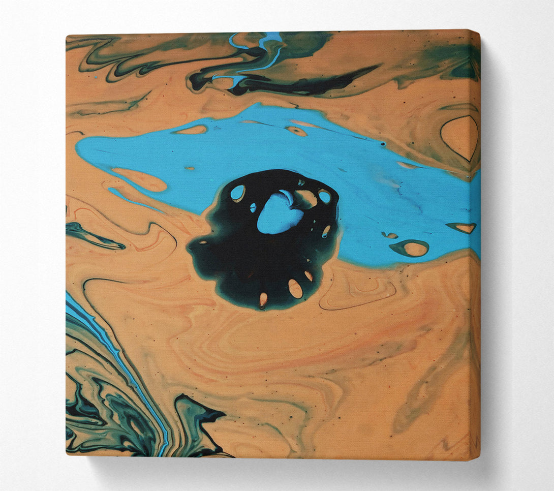  A Canvas Print of Tan Blue Swirls Canvas Print