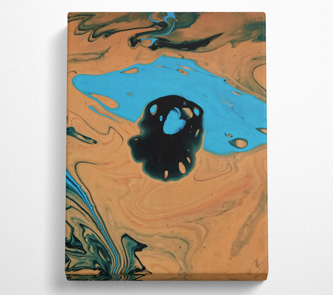  A Canvas Print of Tan Blue Swirls Canvas Print