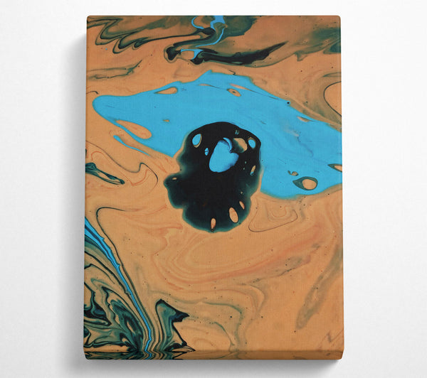  A Canvas Print of Tan Blue Swirls Canvas Print
