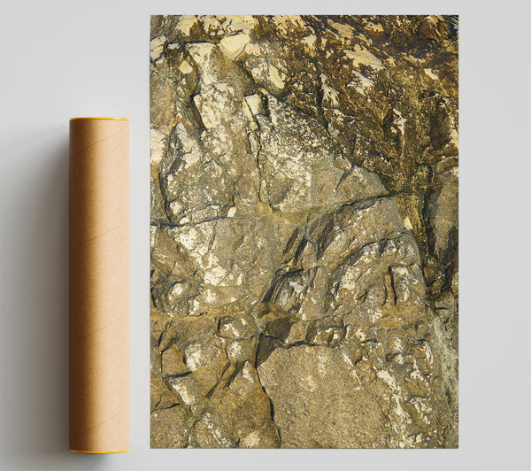 Golden Rock Texture Giclee Print