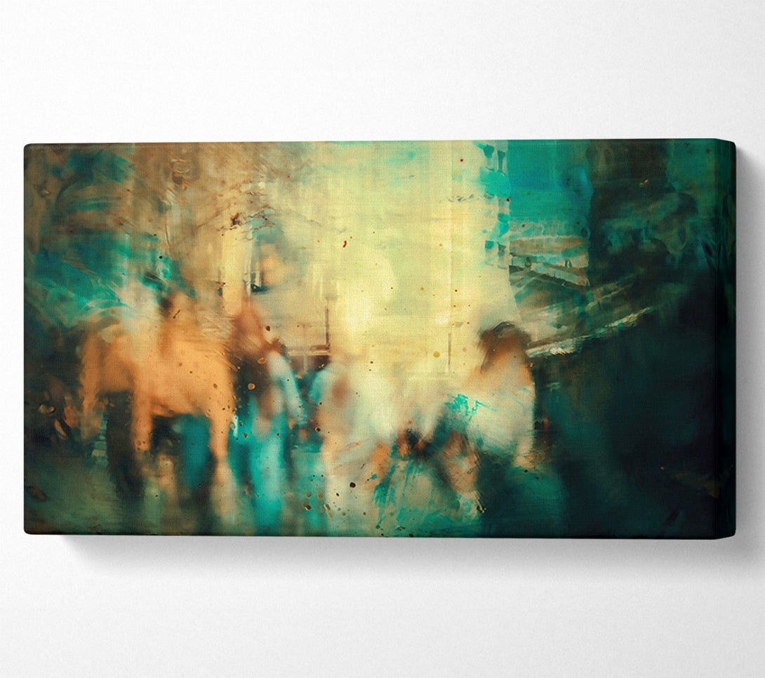  A Canvas Print of Teal City Lights Canvas Art