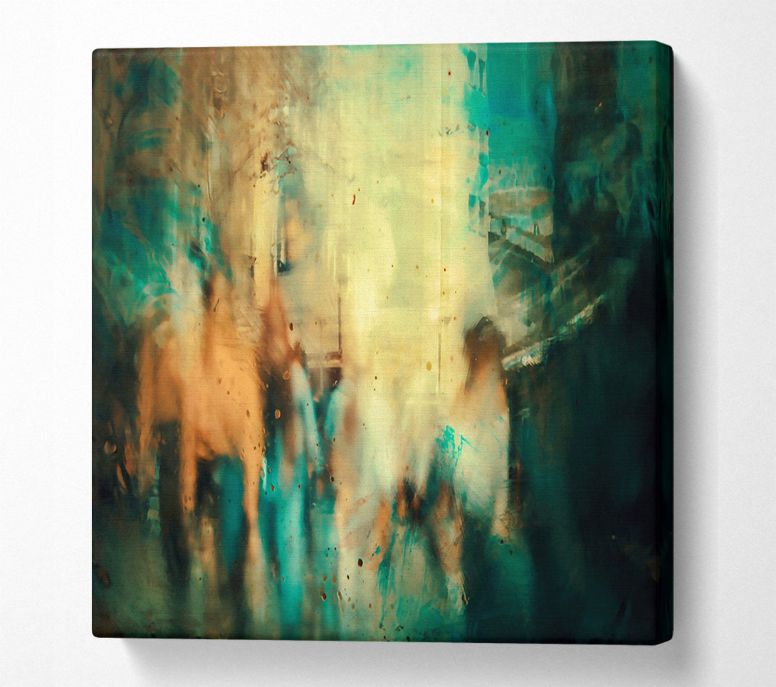  A Canvas Print of Teal City Lights Canvas Art