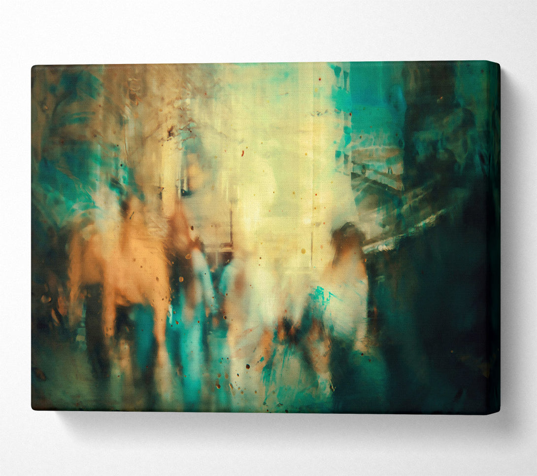  A Canvas Print of Teal City Lights Canvas Art