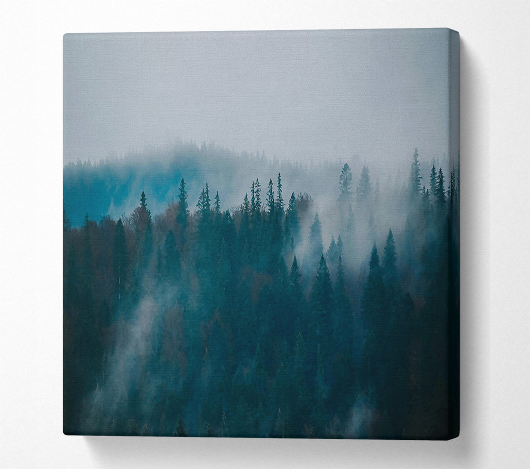 A Canvas Print of Teal Forest Mist Canvas Print