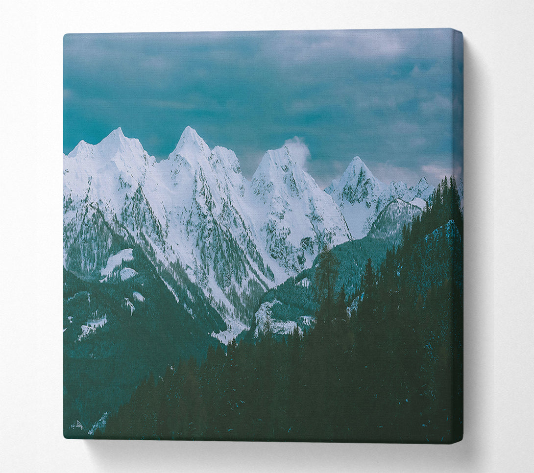  A Canvas Print of Teal Mountain Majesty Canvas Art
