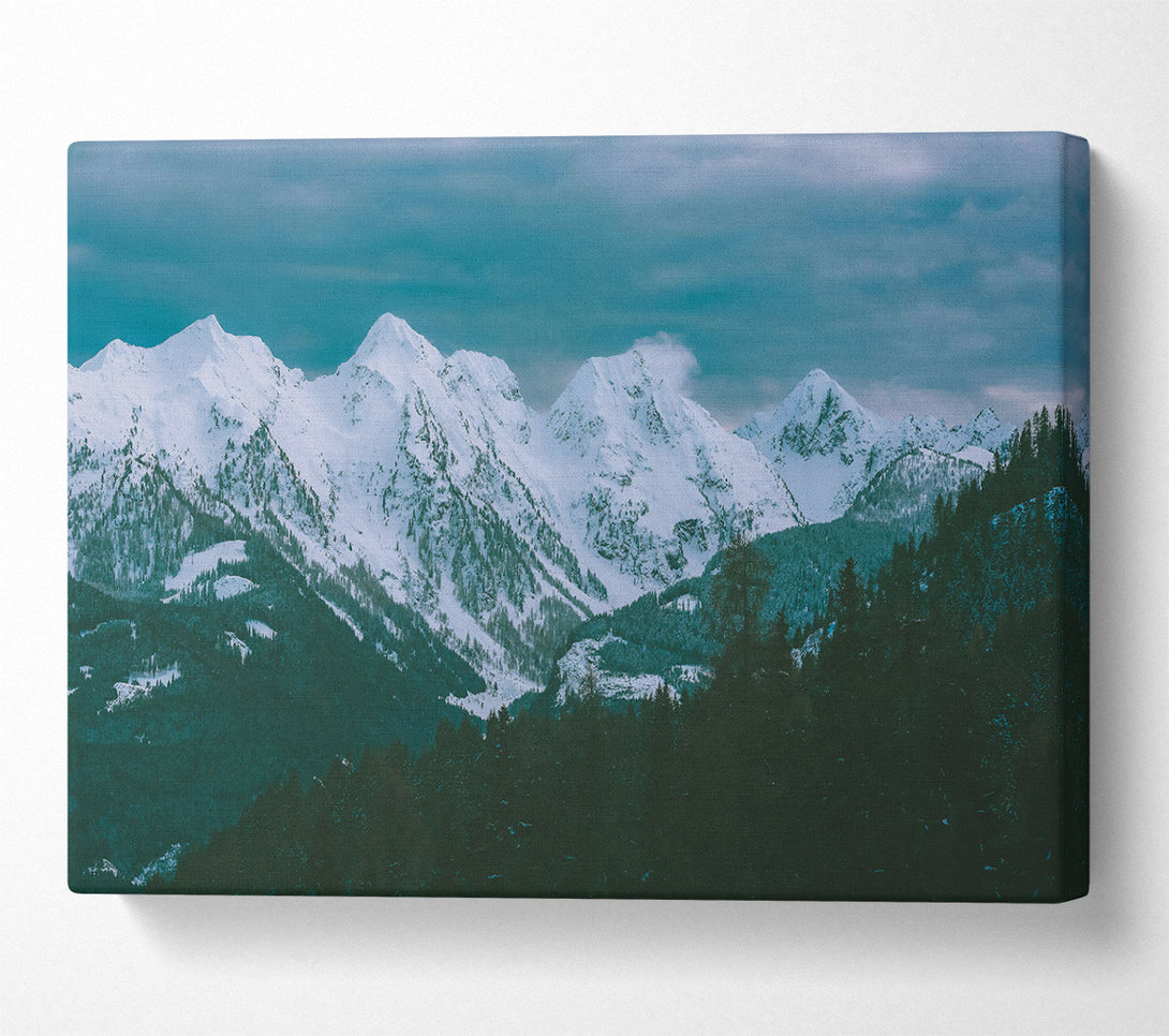  A Canvas Print of Teal Mountain Majesty Canvas Art